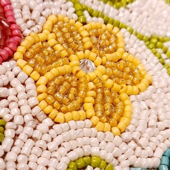 x2 SHABBY CHIC EASTER Egg & Flowers BEADED Jeweled PLACEMAT CHARGERS 14" NEW - Picture 6 of 13